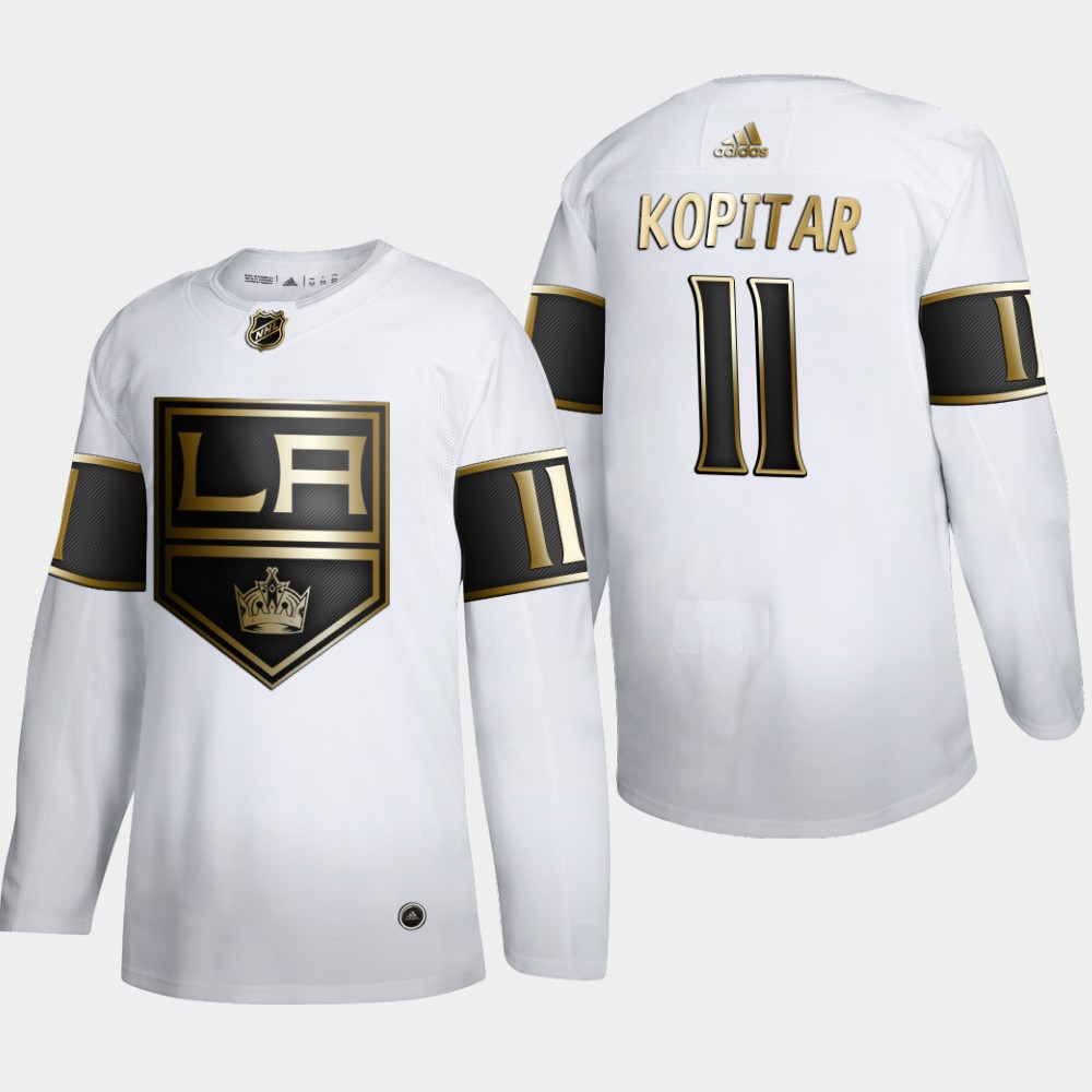 Los Angeles Kings 11 Anze Kopitar Men Adidas White Golden Edition Limited Stitched NHL Jersey